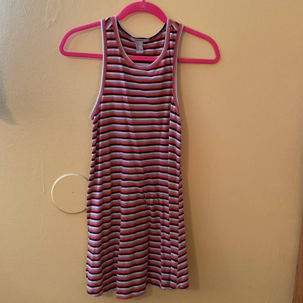Navy/Orange/Tan/Whit Forever 21 Size S Shift Dress